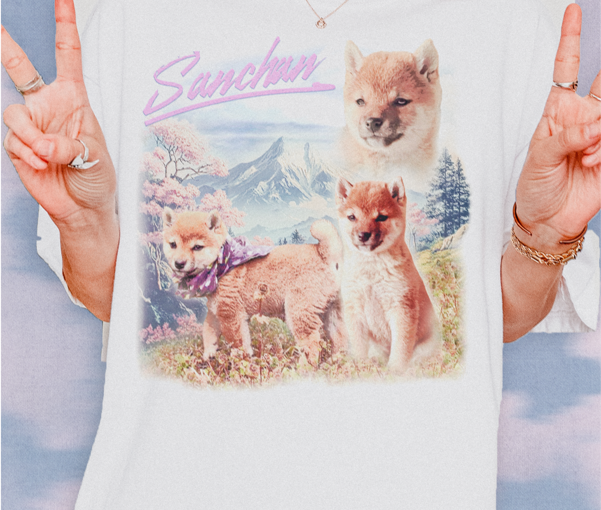 Vintage 80s Japanese Landscape Graphic Tee