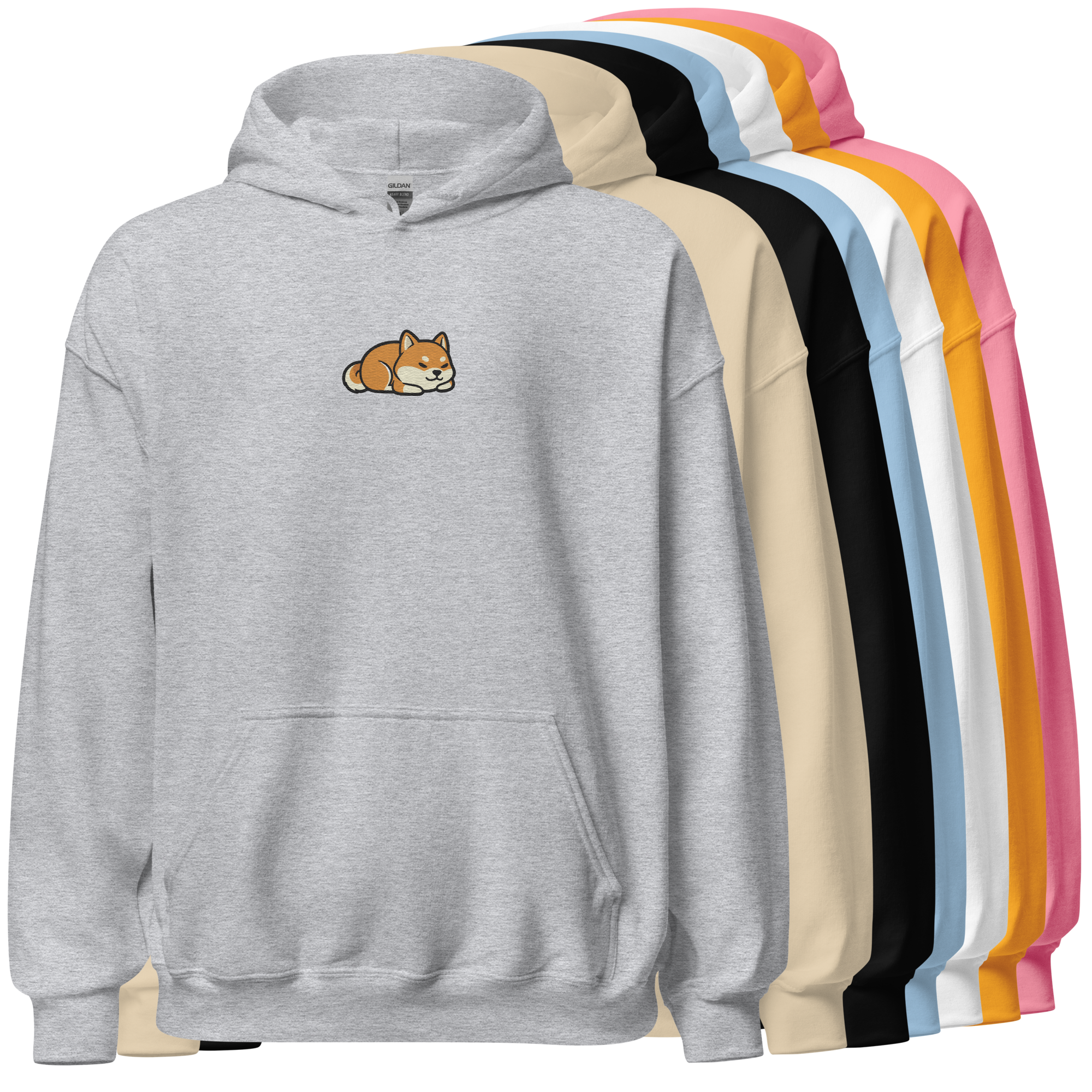 Sleeping Shiba Embroidered Hoodie