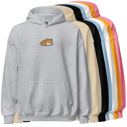Sleeping Shiba Embroidered Hoodie