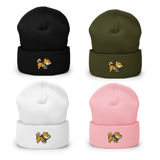 San Pixel Sprite Embroidered Cuffed Beanie