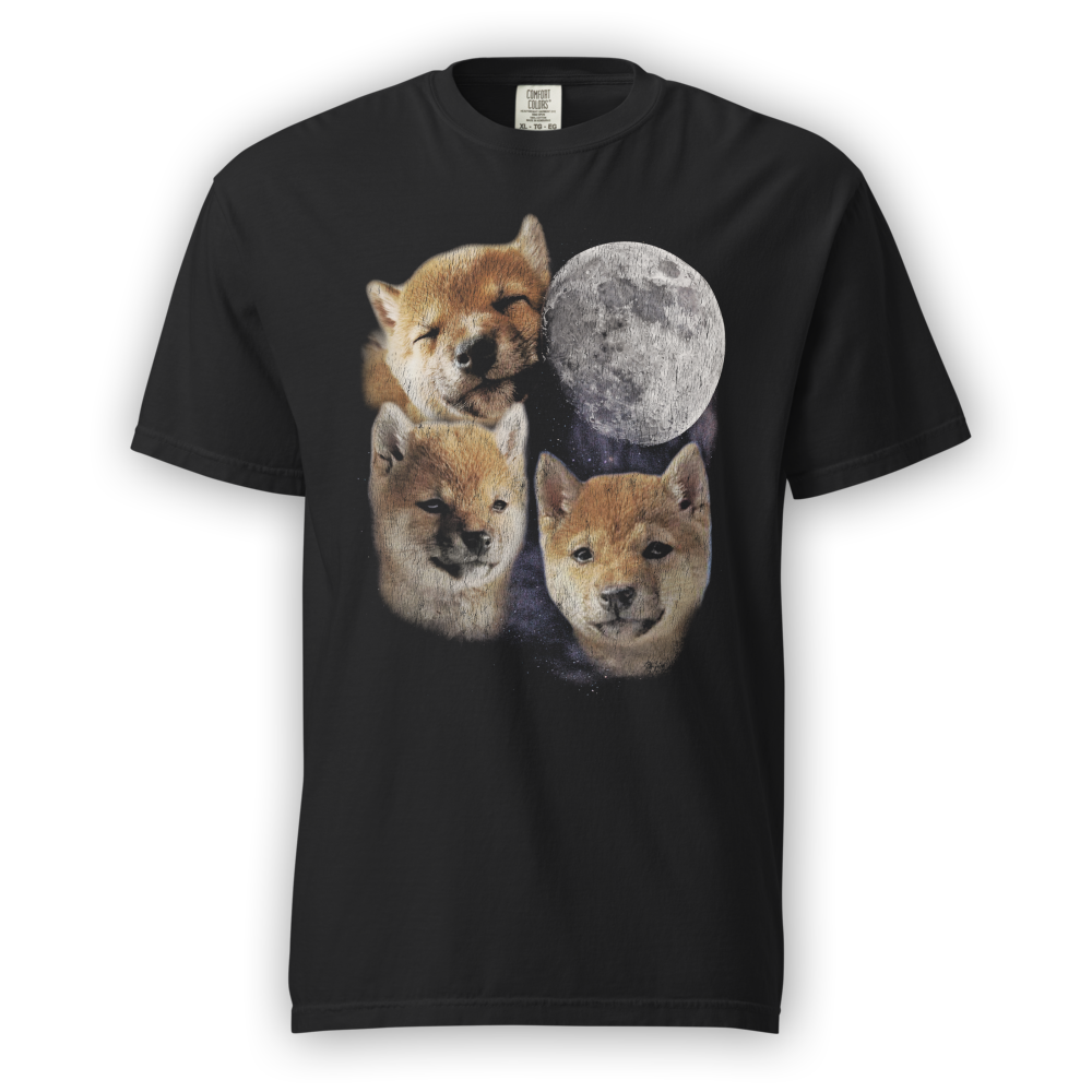 Vintage-Inspired “Howling at the Moon” Shiba Tee