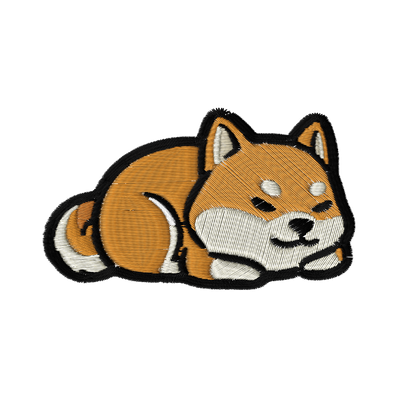 Sleeping Shiba Embroidered Hoodie