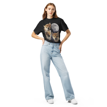 Vintage-Inspired “Howling at the Moon” Shiba Tee