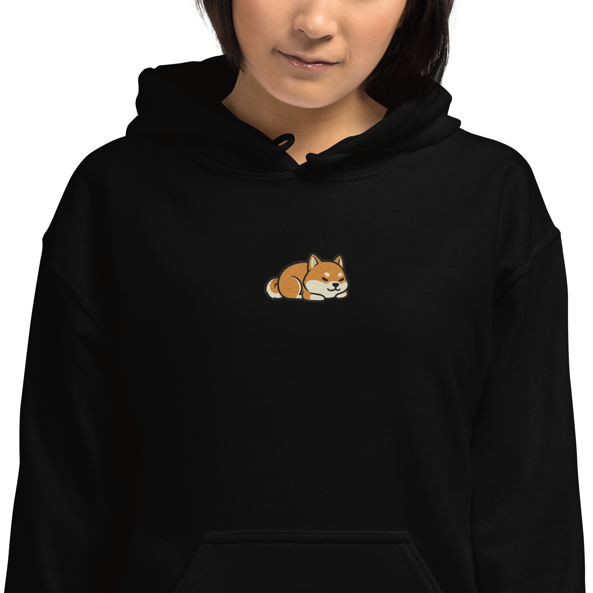 Sleeping Shiba Embroidered Hoodie