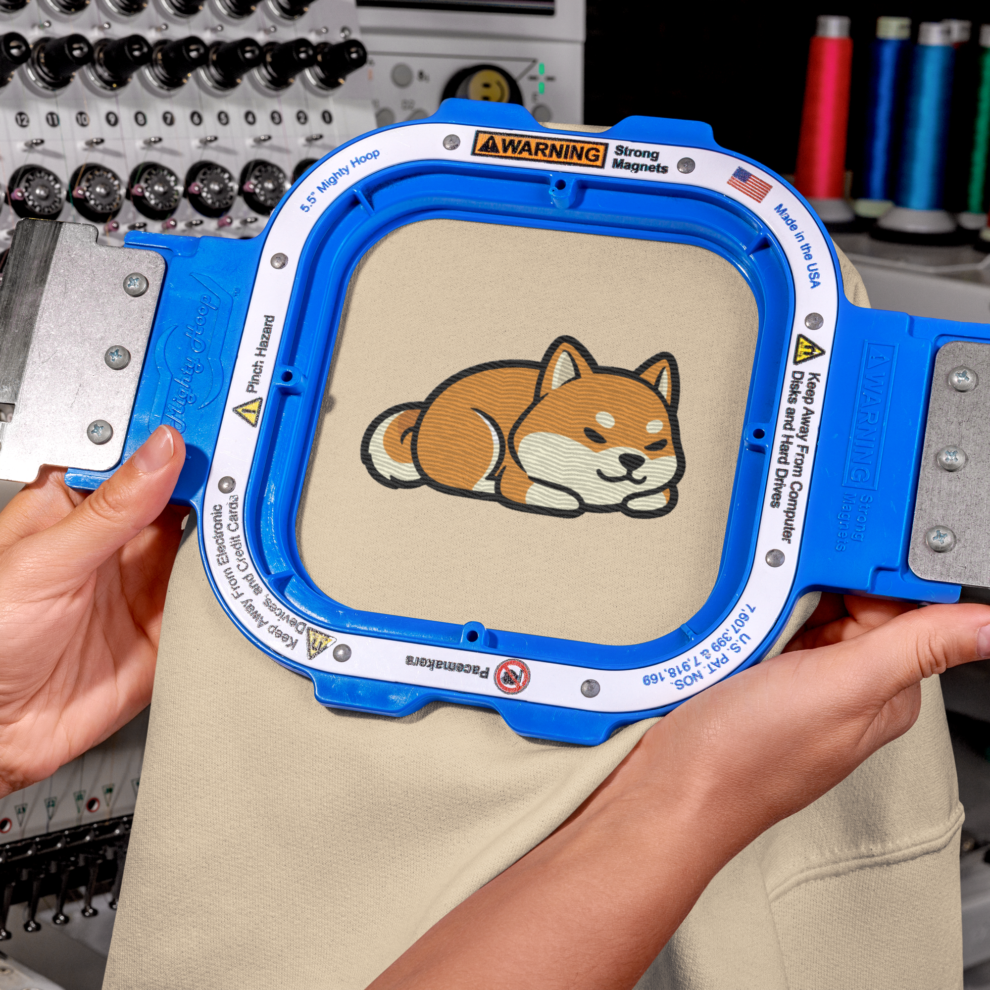 Sleeping Shiba Embroidered Hoodie